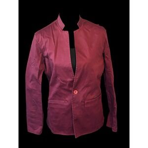 The Cult Blazer Burgundy Size 28 One Front Button With Pockets